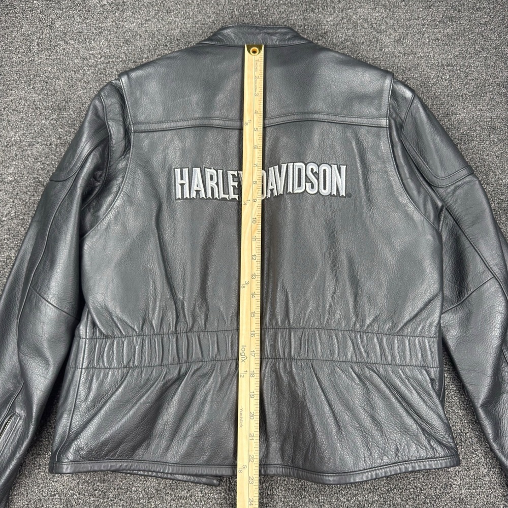 Harley Davidson Womens Leather Peplum Motorcycle Riding Jacket Removable Lining - Picture 9 of 11